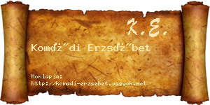 Komádi Erzsébet névjegykártya